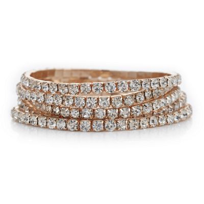 Rose gold crystal diamante bracelet set